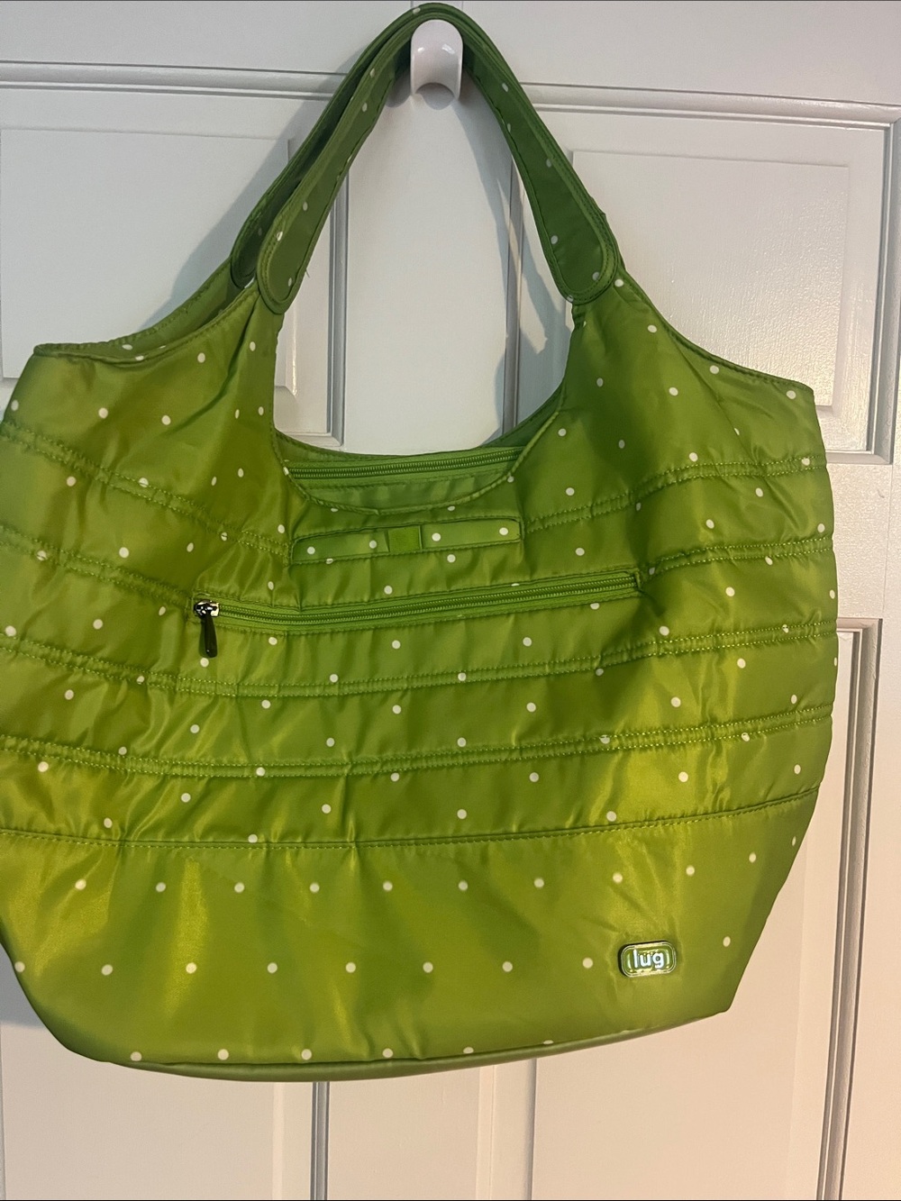 Lug Gandola Lime Green Polka Dot Tote